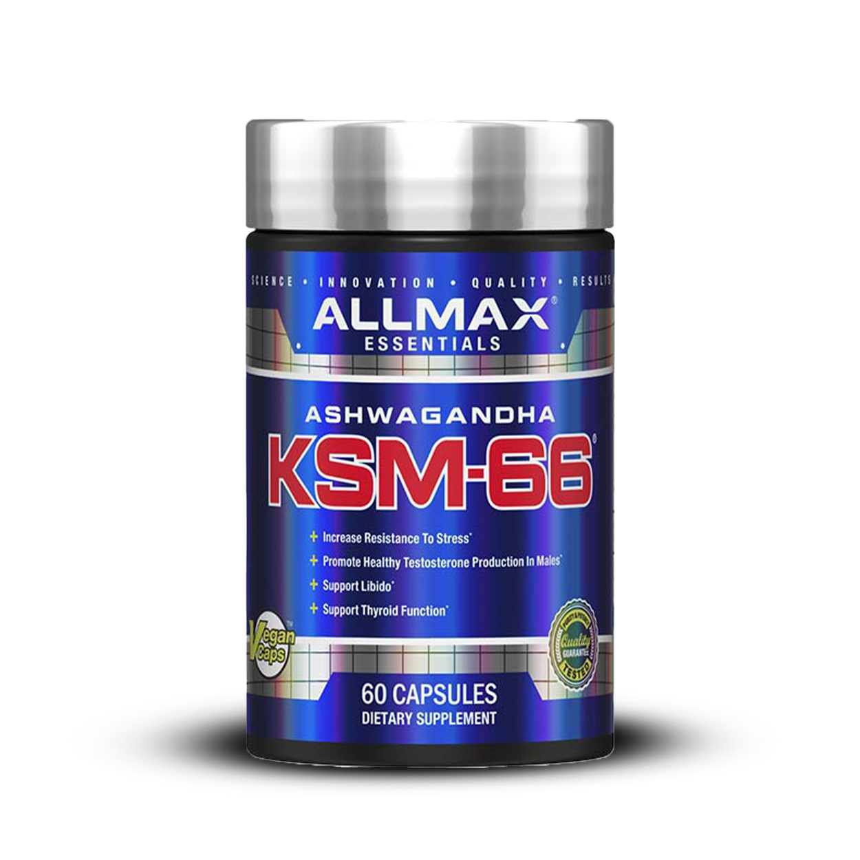 ALLMAX Nutrition KSM-66 Ashwagandha main blue bottle