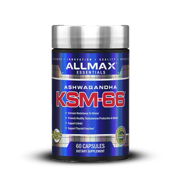 ALLMAX Nutrition KSM-66 Ashwagandha main blue bottle