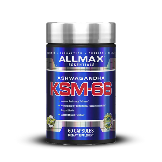 ALLMAX Nutrition KSM-66 Ashwagandha main blue bottle