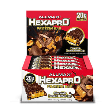 Allmax Nutrition Hexapro Protein Bars Chocolate PB Cup Box