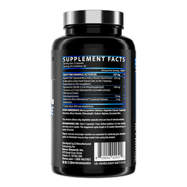 Nutrex Research Anabol Nighttime Supplement Facts and Directions