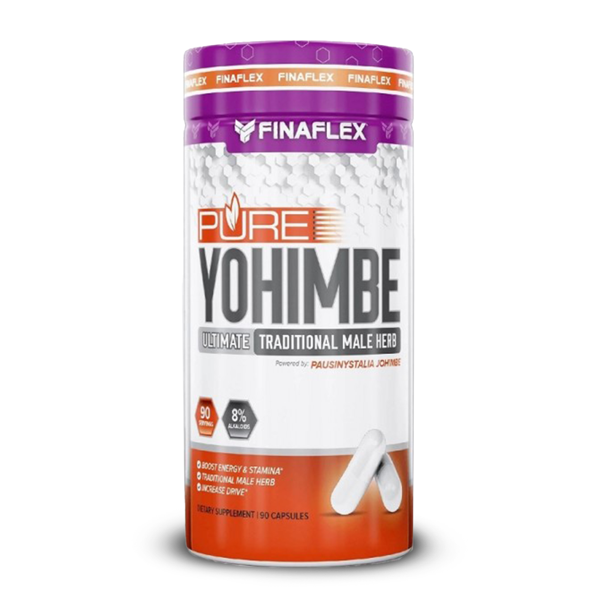 Finaflex Pure Yohimbe main white orange and pink bottle