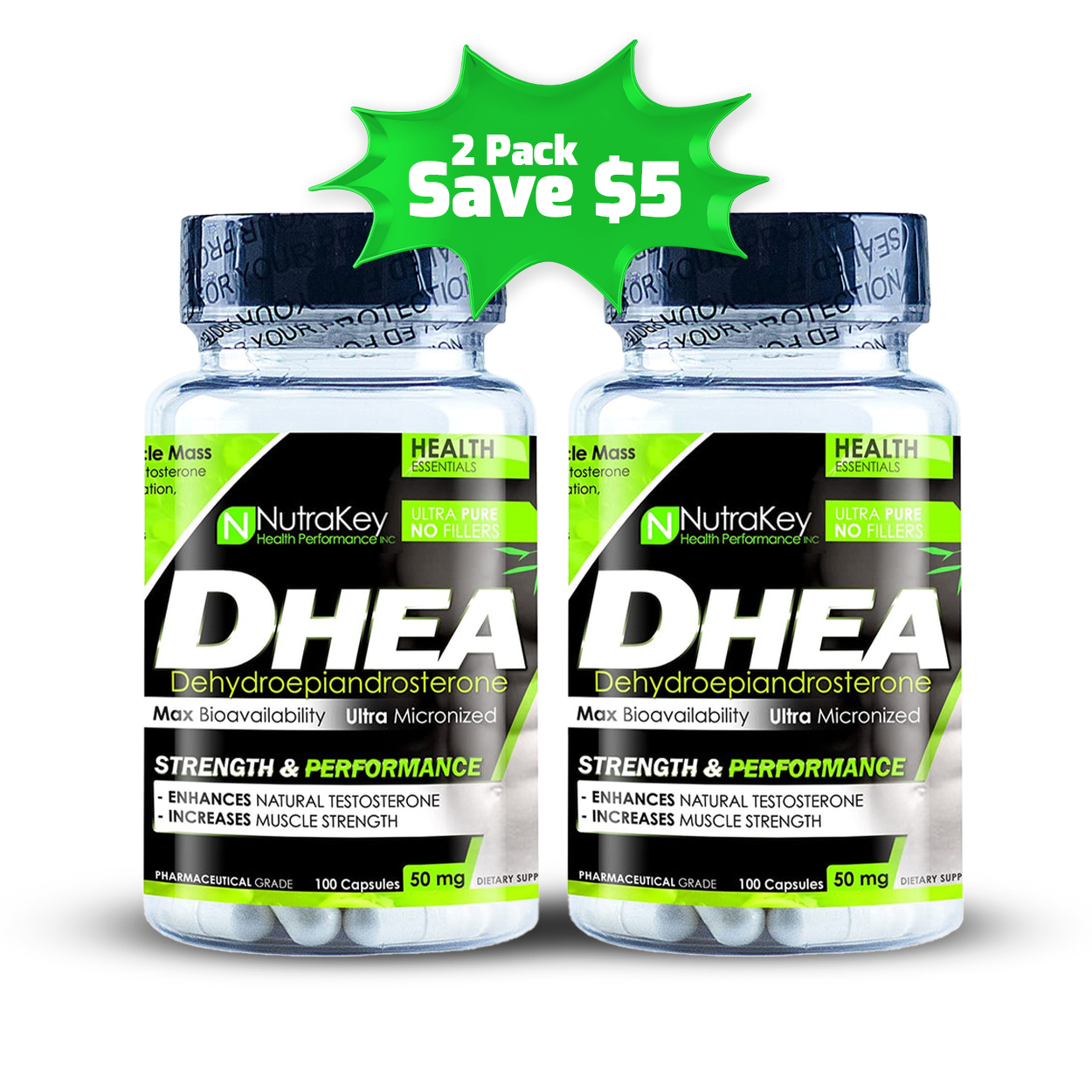 NutraKey DHEA 50mg Two Bottle