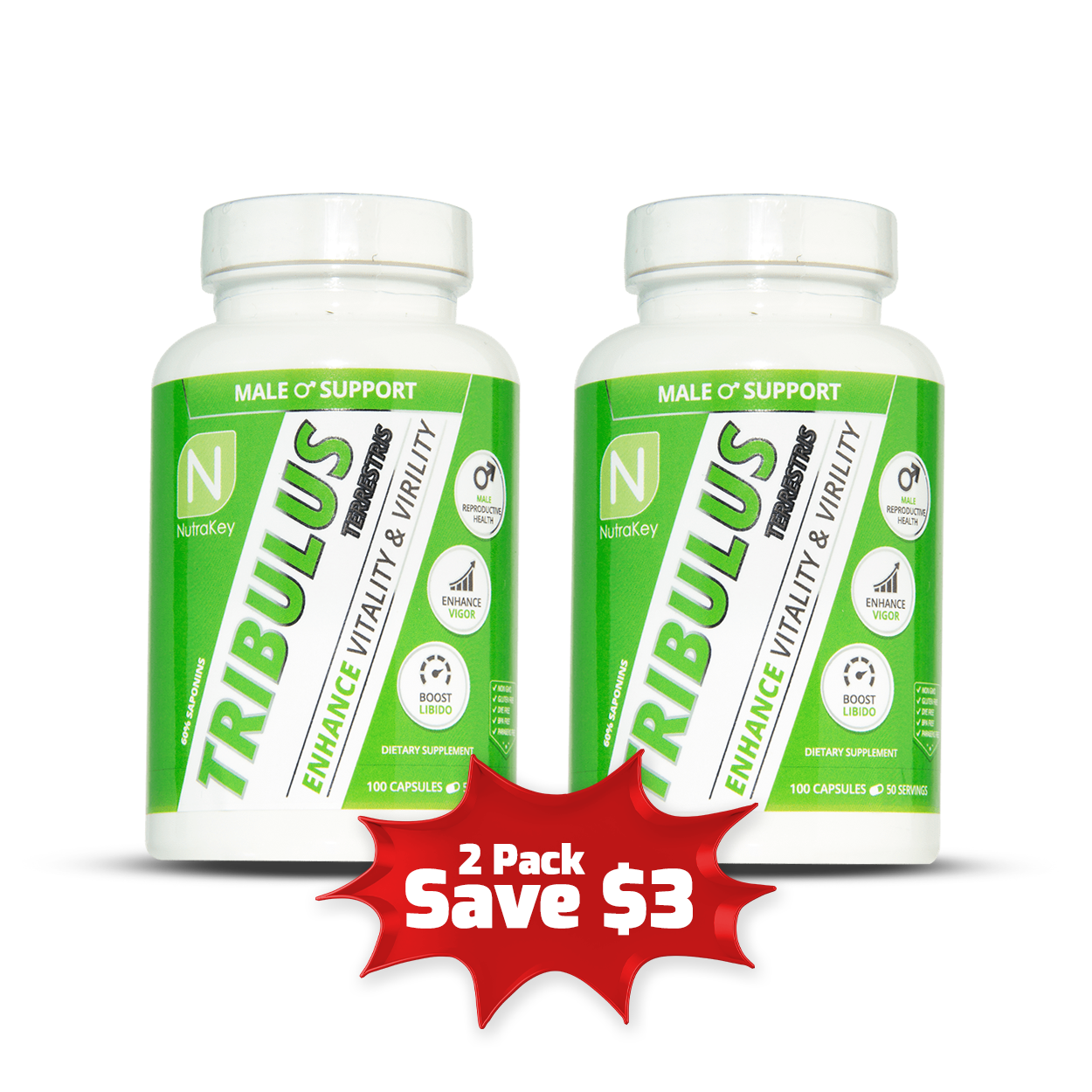 NutraKey Tribulus 2 Bottles