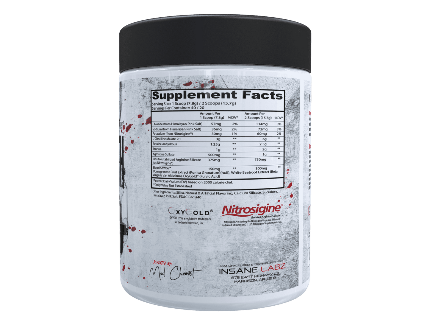 Insane Labz Bloodbath SAW Supplement Facts