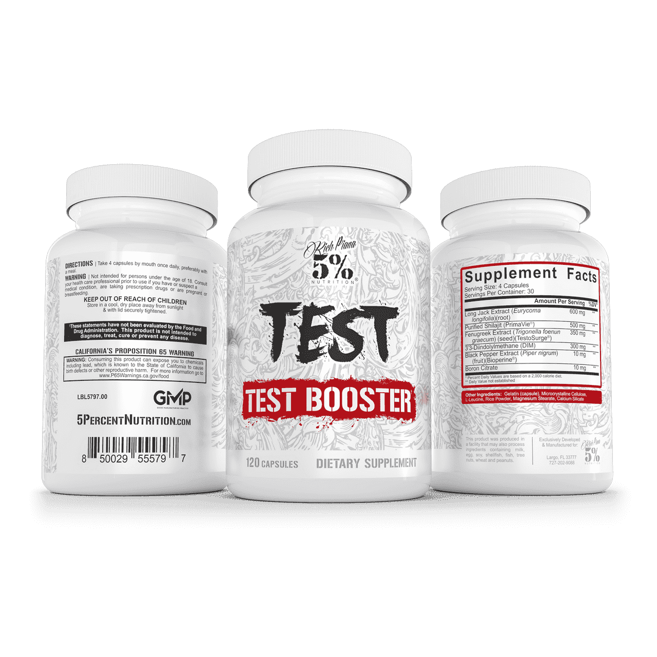 5% Nutrition Test Booster Multiple Angles