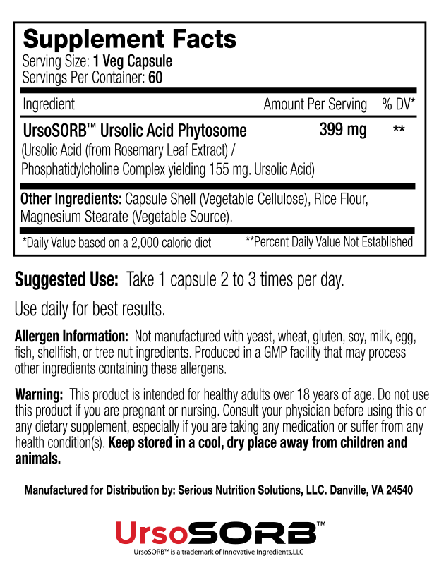 SNS Ursa-Bolic_Supplement Facts