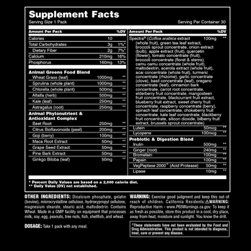 Animal Greens Bottle suppfacts