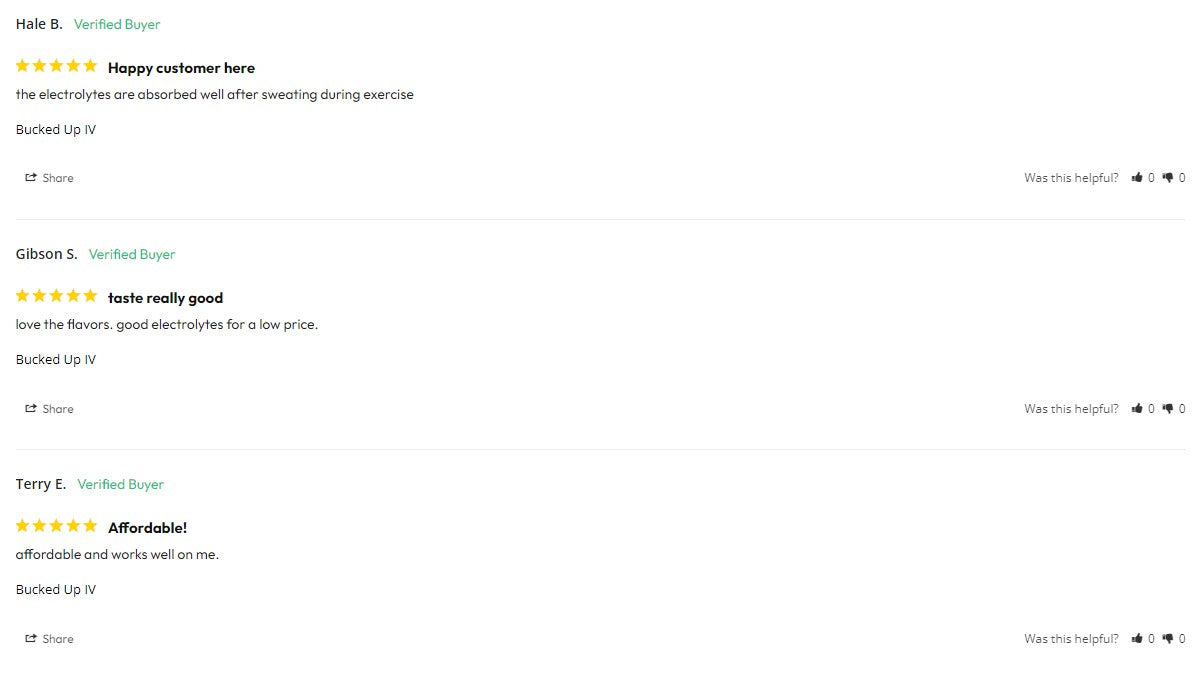 bucked up iv reviews