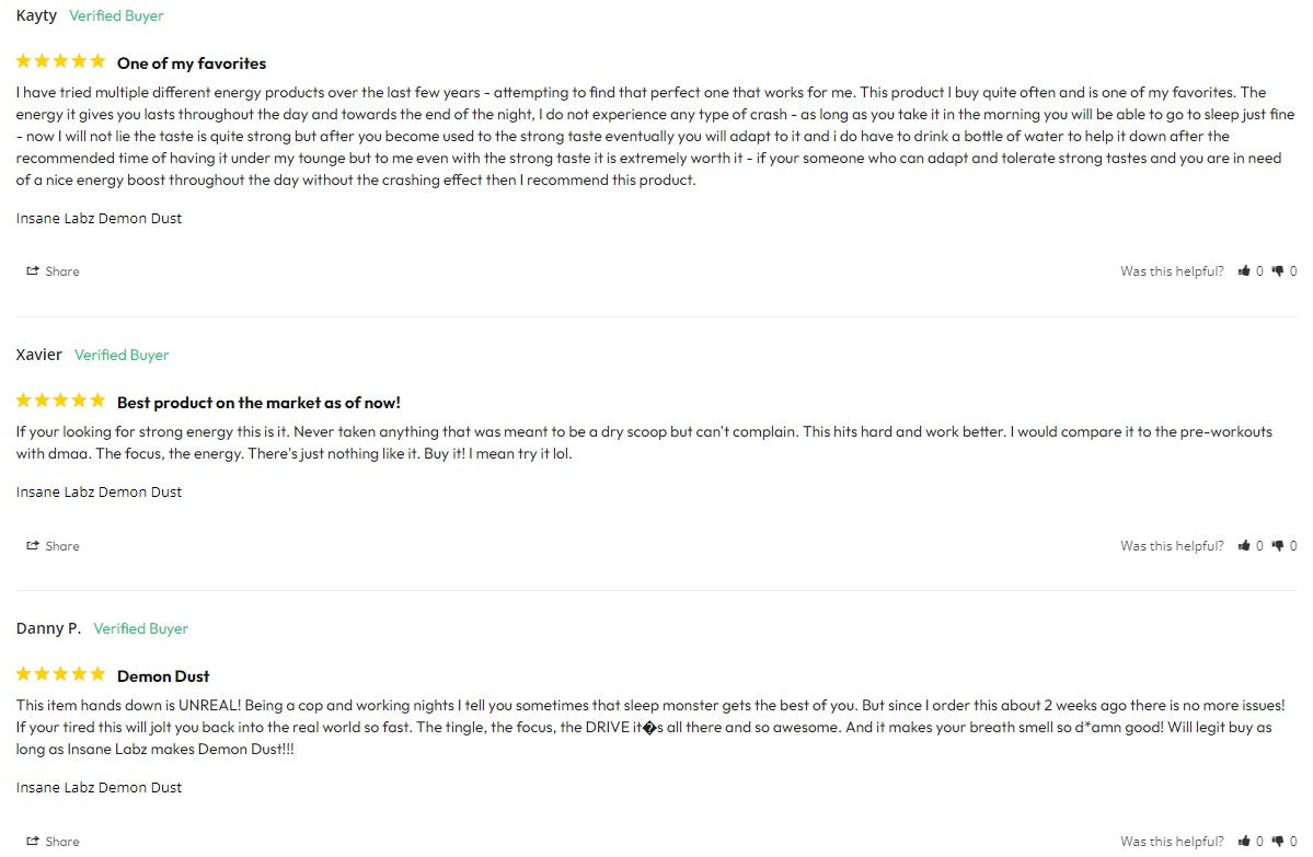 demon dust reviews