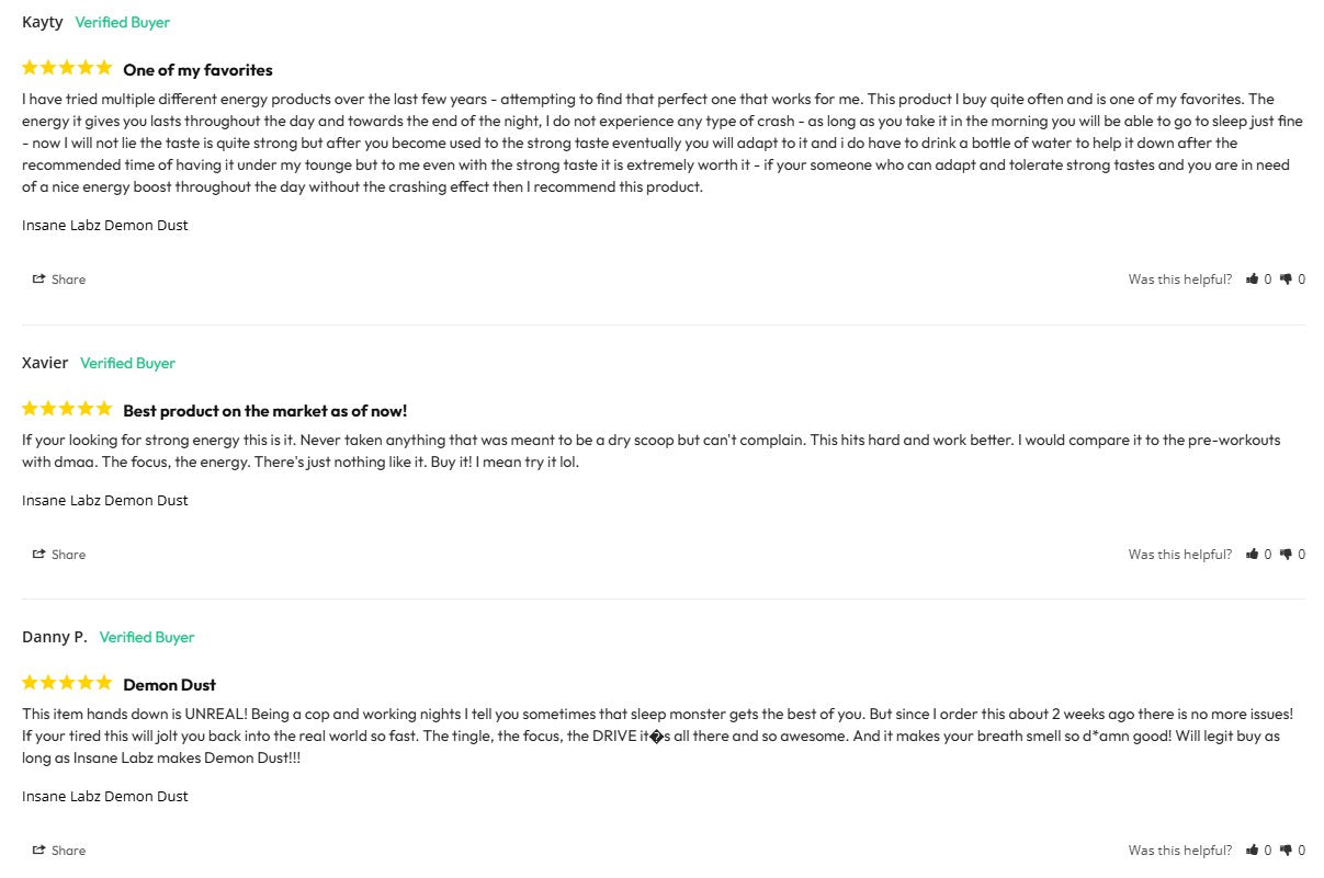 Insane Labz Demon Dust Review